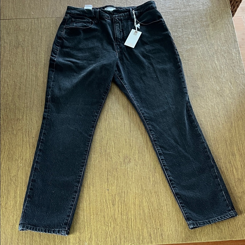Good American-NWT- Good Classic Skinnyish Fit Hi-Rise Jeans, Faded Black Sz 8/29